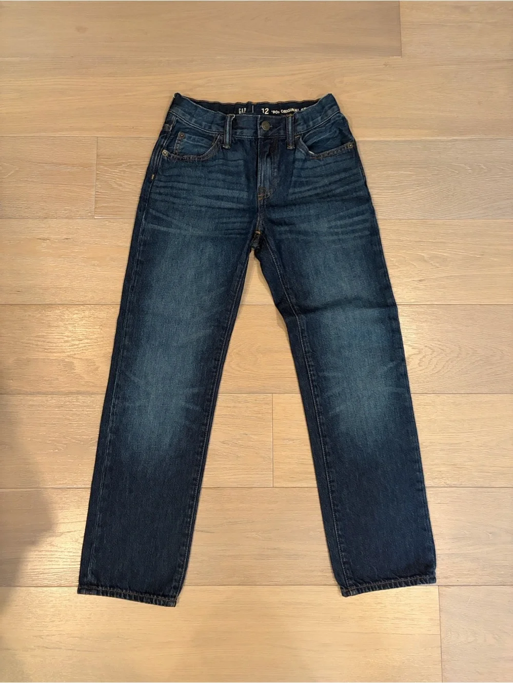 GAP Kids '90s Original Straight Jeans in Dark Blue. Boys size 12